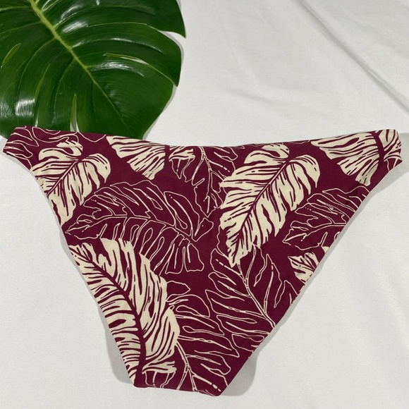 NWT Volcom [ Large ] Palm Squad Bikini Swim Bottom‎ in Pomegranate - Picture 7 of 10